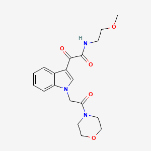 molecular formula C19H23N3O5 B2526486 N-(2-methoxyethyl)-2-(1-(2-morpholino-2-oxoethyl)-1H-indol-3-yl)-2-oxoacetamide CAS No. 872855-48-6