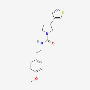 molecular formula C18H22N2O2S B2526496 N-(4-methoxyphenethyl)-3-(thiophen-3-yl)pyrrolidine-1-carboxamide CAS No. 2191265-34-4