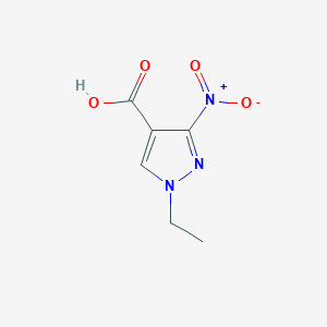 molecular formula C6H7N3O4 B2526498 1-ethyl-3-nitro-1H-pyrazole-4-carboxylic acid CAS No. 64182-27-0