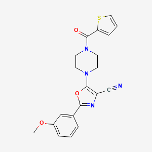 molecular formula C20H18N4O3S B2526510 2-(3-Methoxyphenyl)-5-(4-(thiophene-2-carbonyl)piperazin-1-yl)oxazole-4-carbonitrile CAS No. 903195-87-9