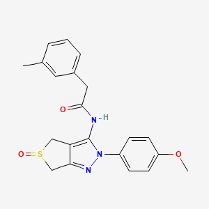 molecular formula C21H21N3O3S B2526512 N-(2-(4-methoxyphenyl)-5-oxido-4,6-dihydro-2H-thieno[3,4-c]pyrazol-3-yl)-2-(m-tolyl)acetamide 