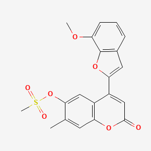molecular formula C20H16O7S B2526529 4-(7-methoxy-1-benzofuran-2-yl)-7-methyl-2-oxo-2H-chromen-6-yl methanesulfonate CAS No. 898447-48-8
