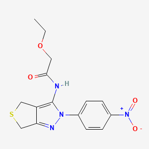 molecular formula C15H16N4O4S B2526542 2-ethoxy-N-[2-(4-nitrophenyl)-2H,4H,6H-thieno[3,4-c]pyrazol-3-yl]acetamide CAS No. 893951-69-4