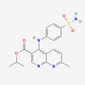 molecular formula C19H20N4O4S B2526545 propan-2-yl 7-methyl-4-[(4-sulfamoylphenyl)amino]-1,8-naphthyridine-3-carboxylate CAS No. 1251682-41-3