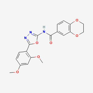 N-(5-(2,4-dimethoxyphenyl)-1,3,4-oxadiazol-2-yl)-2,3-dihydrobenzo[b][1,4]dioxine-6-carboxamide