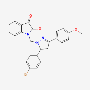 1-((5-(4-bromophenyl)-3-(4-methoxyphenyl)-4,5-dihydro-1H-pyrazol-1-yl)methyl)indoline-2,3-dione
