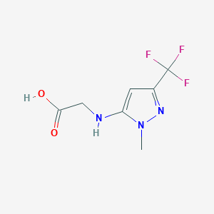 2-[[2-Methyl-5-(trifluoromethyl)pyrazol-3-yl]amino]acetic acid