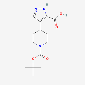 4-[1-[(2-Methylpropan-2-yl)oxycarbonyl]piperidin-4-yl]-1H-pyrazole-5-carboxylic acid