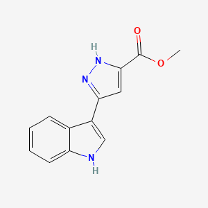 molecular formula C13H11N3O2 B2526632 methyl 3-(1H-indol-3-yl)-1H-pyrazole-5-carboxylate CAS No. 890006-20-9