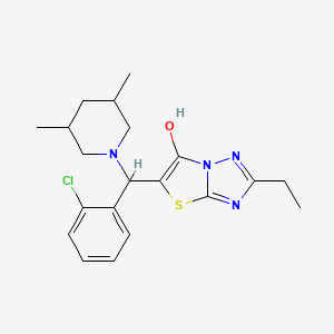 molecular formula C20H25ClN4OS B2526638 5-((2-Chlorophenyl)(3,5-dimethylpiperidin-1-yl)methyl)-2-ethylthiazolo[3,2-b][1,2,4]triazol-6-ol CAS No. 1009348-19-9