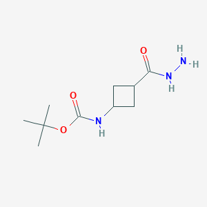 molecular formula C10H19N3O3 B2526639 tert-butyl N-[(1r,3r)-3-(hydrazinecarbonyl)cyclobutyl]carbamate CAS No. 1463522-61-3