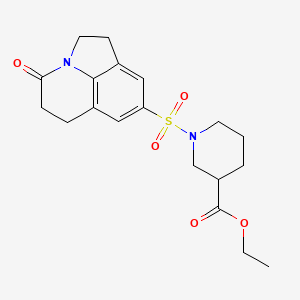 ethyl 1-((4-oxo-2,4,5,6-tetrahydro-1H-pyrrolo[3,2,1-ij]quinolin-8-yl)sulfonyl)piperidine-3-carboxylate