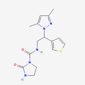 N-(2-(3,5-dimethyl-1H-pyrazol-1-yl)-2-(thiophen-3-yl)ethyl)-2-oxoimidazolidine-1-carboxamide