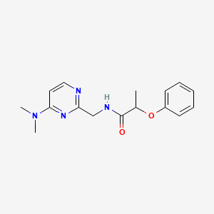 molecular formula C16H20N4O2 B2526667 N-((4-(dimethylamino)pyrimidin-2-yl)methyl)-2-phenoxypropanamide CAS No. 1797973-61-5