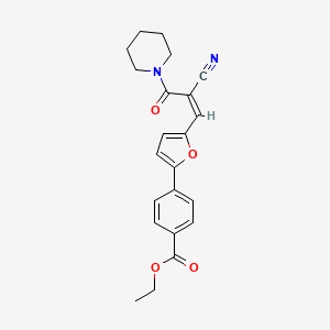 ethyl 4-[5-[(Z)-2-cyano-3-oxo-3-piperidin-1-ylprop-1-enyl]furan-2-yl]benzoate