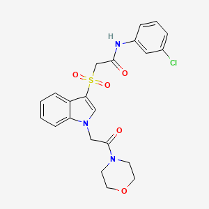 molecular formula C22H22ClN3O5S B2526673 N-(3-chlorophenyl)-2-((1-(2-morpholino-2-oxoethyl)-1H-indol-3-yl)sulfonyl)acetamide CAS No. 878059-24-6