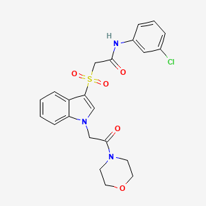 N-(3-chlorophenyl)-2-((1-(2-morpholino-2-oxoethyl)-1H-indol-3-yl)sulfonyl)acetamide