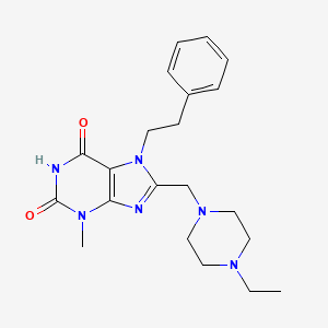 8-[(4-ethylpiperazin-1-yl)methyl]-3-methyl-7-(2-phenylethyl)-3,7-dihydro-1H-purine-2,6-dione