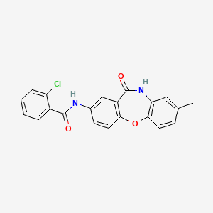 2-chloro-N-(8-methyl-11-oxo-10,11-dihydrodibenzo[b,f][1,4]oxazepin-2-yl)benzamide