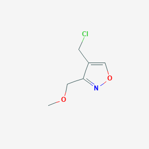 molecular formula C6H8ClNO2 B2526679 4-(Chloromethyl)-3-(methoxymethyl)-1,2-oxazole CAS No. 2219374-39-5
