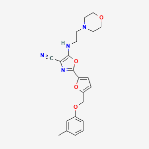5-((2-Morpholinoethyl)amino)-2-(5-((m-tolyloxy)methyl)furan-2-yl)oxazole-4-carbonitrile