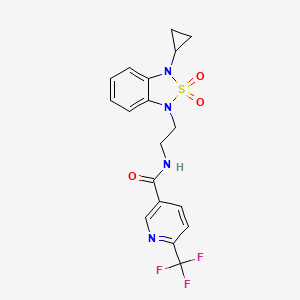 N-[2-(3-cyclopropyl-2,2-dioxo-1,3-dihydro-2lambda6,1,3-benzothiadiazol-1-yl)ethyl]-6-(trifluoromethyl)pyridine-3-carboxamide