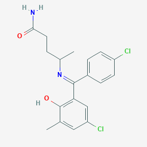 4-(((5-Chloro-2-hydroxy-3-methylphenyl)(4-chlorophenyl)methylene)amino)pentanamide