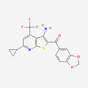 [3-Amino-6-cyclopropyl-4-(trifluoromethyl)thieno[2,3-b]pyridin-2-yl](1,3-benzodioxol-5-yl)methanone