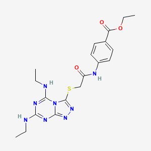 Ethyl 4-[({[5,7-bis(ethylamino)[1,2,4]triazolo[4,3-a][1,3,5]triazin-3-yl]sulfanyl}acetyl)amino]benzoate
