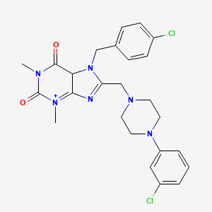 7-[(4-chlorophenyl)methyl]-8-{[4-(3-chlorophenyl)piperazin-1-yl]methyl}-1,3-dimethyl-2,3,6,7-tetrahydro-1H-purine-2,6-dione