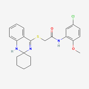 molecular formula C22H24ClN3O2S B2526740 N-(5-chloro-2-methoxyphenyl)-2-{1'H-spiro[cyclohexane-1,2'-quinazoline]sulfanyl}acetamide CAS No. 893786-98-6