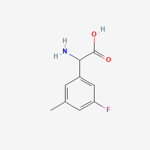 molecular formula C9H10FNO2 B2526745 Amino(3-fluoro-5-methylphenyl)acetic acid CAS No. 199327-34-9