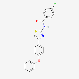 molecular formula C22H15ClN2O2S B2526750 4-chloro-N-[4-(4-phenoxyphenyl)-1,3-thiazol-2-yl]benzamide CAS No. 314076-36-3