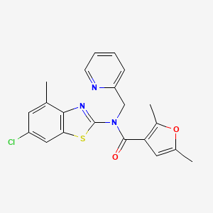 N-(6-chloro-4-methylbenzo[d]thiazol-2-yl)-2,5-dimethyl-N-(pyridin-2-ylmethyl)furan-3-carboxamide
