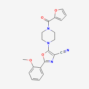 5-(4-(Furan-2-carbonyl)piperazin-1-yl)-2-(2-methoxyphenyl)oxazole-4-carbonitrile