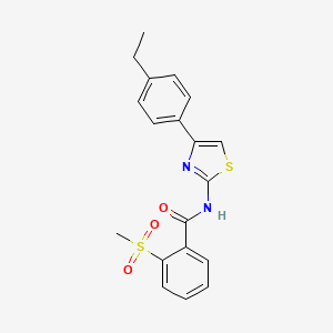 molecular formula C19H18N2O3S2 B2526761 N-(4-(4-ethylphenyl)thiazol-2-yl)-2-(methylsulfonyl)benzamide CAS No. 896362-03-1
