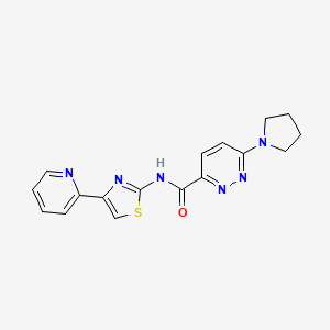 N-(4-(pyridin-2-yl)thiazol-2-yl)-6-(pyrrolidin-1-yl)pyridazine-3-carboxamide