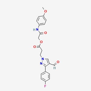[2-(4-Methoxyanilino)-2-oxoethyl] 3-[3-(4-fluorophenyl)-4-formylpyrazol-1-yl]propanoate