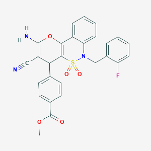 Methyl 4-[2-amino-3-cyano-6-(2-fluorobenzyl)-5,5-dioxido-4,6-dihydropyrano[3,2-c][2,1]benzothiazin-4-yl]benzoate