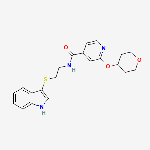 molecular formula C21H23N3O3S B2526795 N-[2-(1H-indol-3-ylsulfanyl)ethyl]-2-(oxan-4-yloxy)pyridine-4-carboxamide CAS No. 2034615-78-4