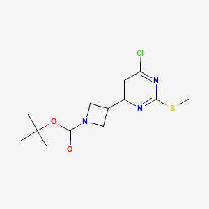 molecular formula C13H18ClN3O2S B2526827 Tert-butyl 3-(6-chloro-2-(methylthio)pyrimidin-4-YL)azetidine-1-carboxylate CAS No. 2007909-66-0