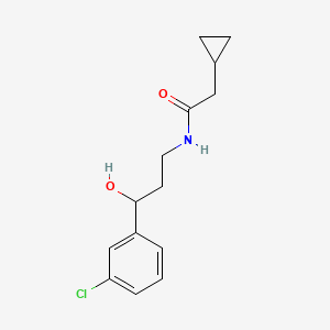 molecular formula C14H18ClNO2 B2526836 N-[3-(3-chlorophenyl)-3-hydroxypropyl]-2-cyclopropylacetamide CAS No. 2034456-74-9