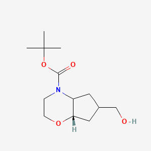molecular formula C13H23NO4 B2526873 tert-butyl (7aS)-6-(hydroxymethyl)-octahydrocyclopenta[b][1,4]oxazine-4-carboxylate CAS No. 1933792-98-3