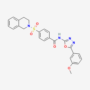 molecular formula C25H22N4O5S B2526884 N-[5-(3-methoxyphenyl)-1,3,4-oxadiazol-2-yl]-4-(1,2,3,4-tetrahydroisoquinoline-2-sulfonyl)benzamide CAS No. 533870-01-8