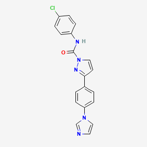 molecular formula C19H14ClN5O B2526886 N-(4-chlorophenyl)-3-[4-(1H-imidazol-1-yl)phenyl]-1H-pyrazole-1-carboxamide CAS No. 321385-60-8