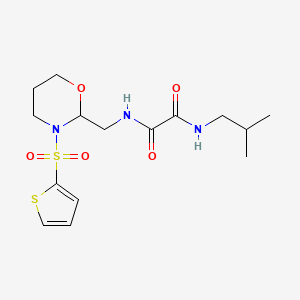 B2526894 N1-isobutyl-N2-((3-(thiophen-2-ylsulfonyl)-1,3-oxazinan-2-yl)methyl)oxalamide CAS No. 869072-19-5