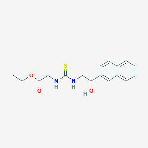 molecular formula C17H20N2O3S B2526903 Ethyl 2-[({[2-hydroxy-2-(2-naphthyl)ethyl]amino}carbothioyl)amino]acetate CAS No. 339279-36-6