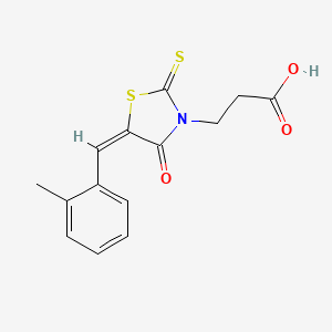 3-[(5E)-5-[(2-methylphenyl)methylidene]-4-oxo-2-sulfanylidene-1,3-thiazolidin-3-yl]propanoic acid
