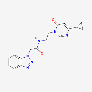 2-(1H-benzo[d][1,2,3]triazol-1-yl)-N-(2-(4-cyclopropyl-6-oxopyrimidin-1(6H)-yl)ethyl)acetamide