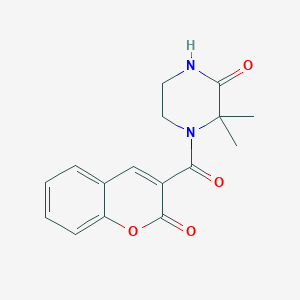 3,3-dimethyl-4-(2-oxo-2H-chromene-3-carbonyl)piperazin-2-one